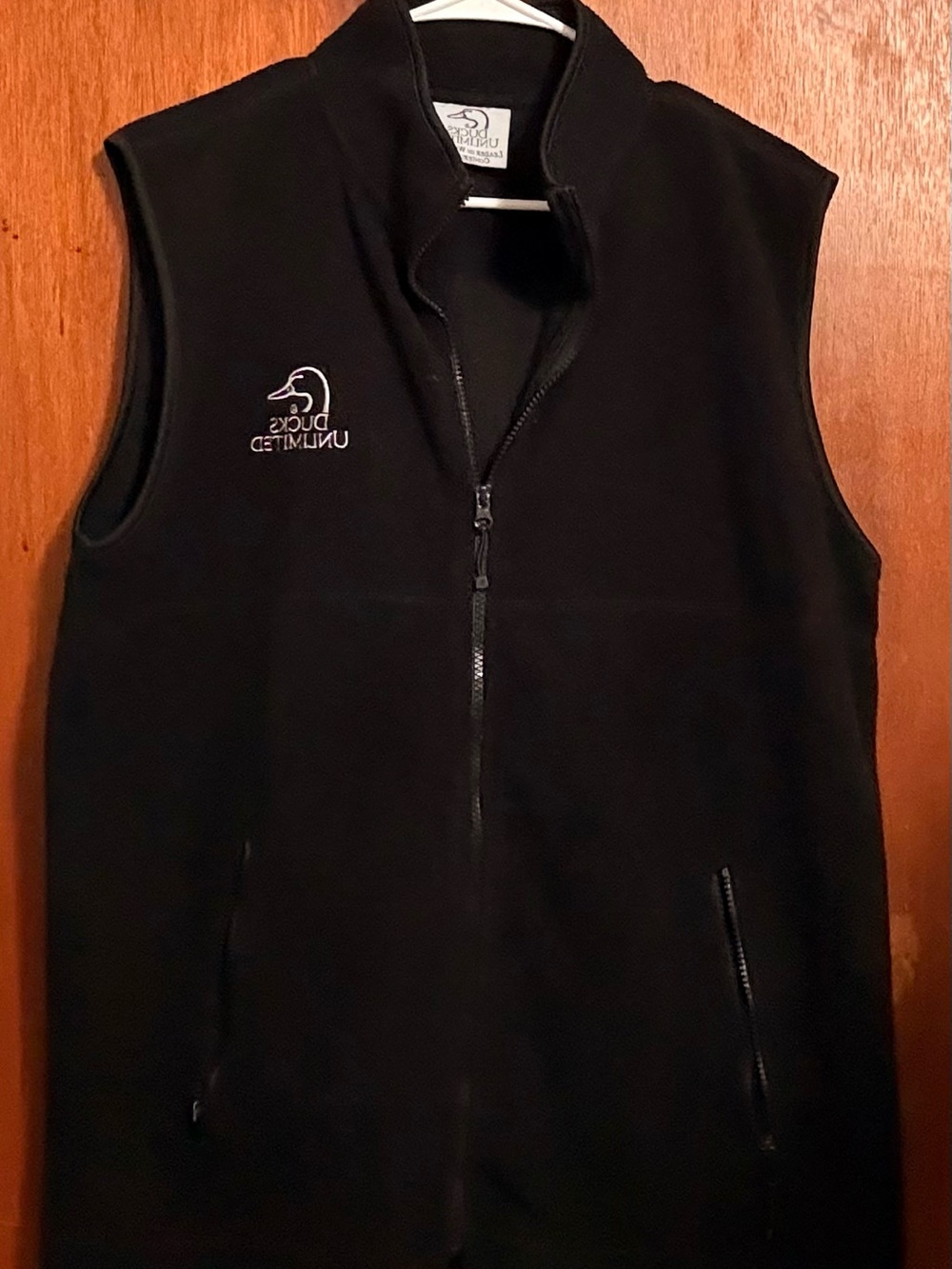 Ducks Unlimited Fleece Vest Mens XL Black Full Zip
